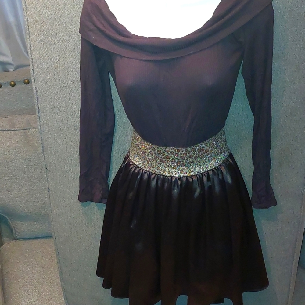 Dots Poly Wide Band Leopard and Black Skirt